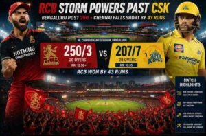 RCB vs CSK match result 2026